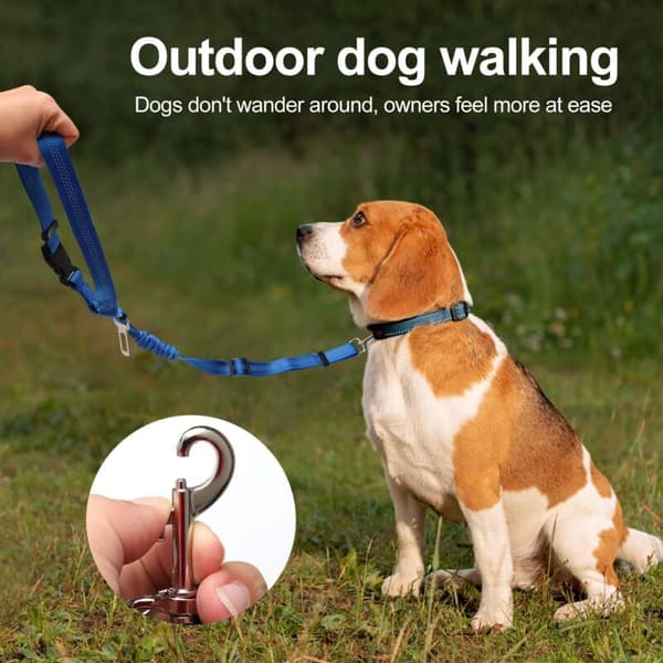 2-delt justerbar hundesele til bil, elastisk vibrationsdæmpende hundesele egnet til biler (sort + grå) 0,36 kg 0.36 kg