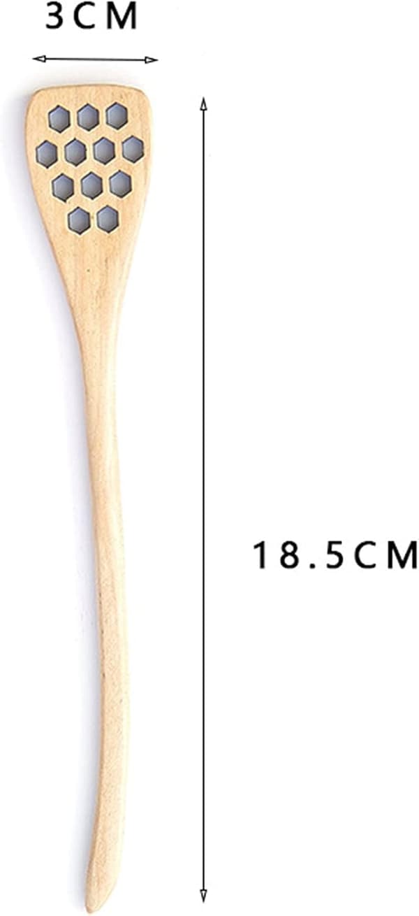 14,5 cm naturlig tre Honning broderi Dipper trefarge -