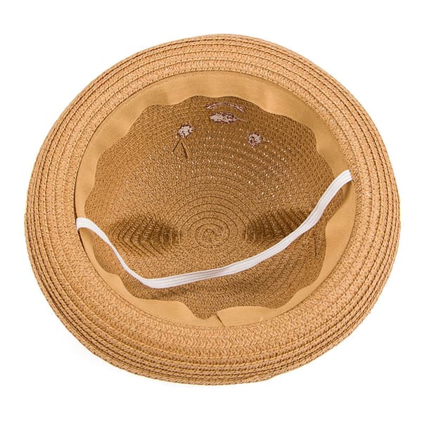 1 stk. Floppy Hat Bred Skygge Solhat Mode Rejse Baby Strandhat Perfekt til Ferie Mørkeblå Halm