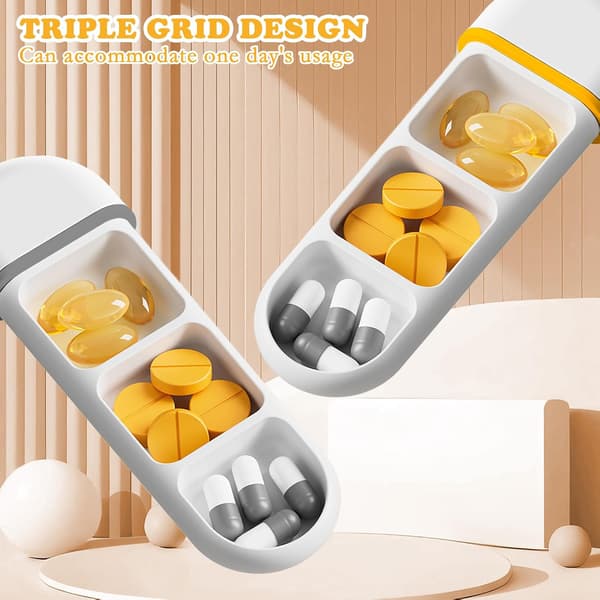 Moisture-proof Small Pill Box Organizer for Travel and Daily Needs 2-pack BPA-free Simple Small Tablet Case Portable