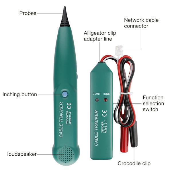 Tone Generator and Probe Tracer Kit, Cable Finder for Wire Tracing Applications, Multifunctional Network Cable Continuity Tester with Breakpoint