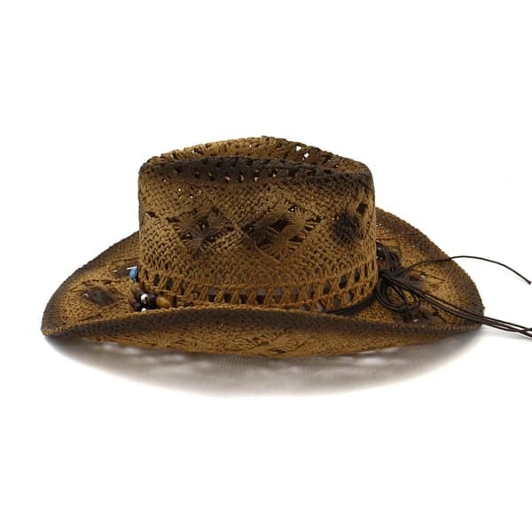 Cowboyhat stråhat herre westernhat UV-beskyttelse solhat