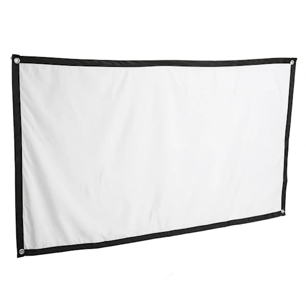 Outdoor Projector Screen Foldable Double-Sided 16:9 Polyester Wall-Mounted for Home Theater Movie Nights White