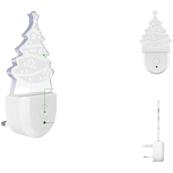 Christmas Tree Day Plug-in Night Light, Colorful Light with Ambient Light Sensor