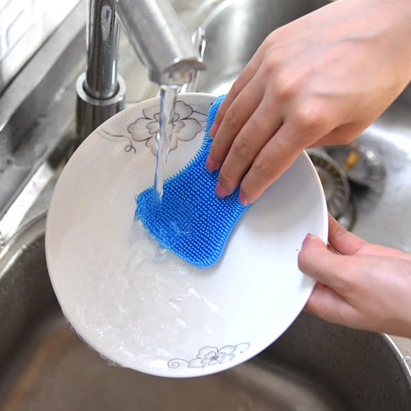 Silikone opvaskebørste, rød