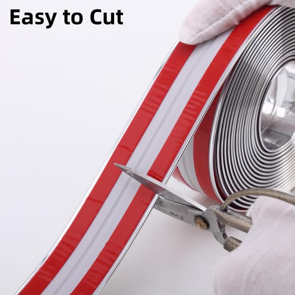 Shiny Silver Multifunctional Wall Trim, Corner Trim, and Sealing Strip for Table Edges, Door Frames, and Baseboards, 5m x 2cm