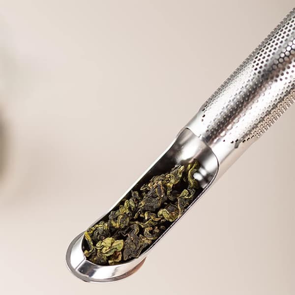 Sett med 2 stk rustfrie tefiltre, gjenbrukbare te-infusere, lang H