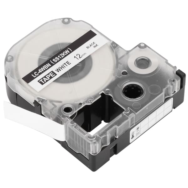 Label Tape for KING JIM/EPSON Printer Printing Paper Office Supplies (12mm Black on White)