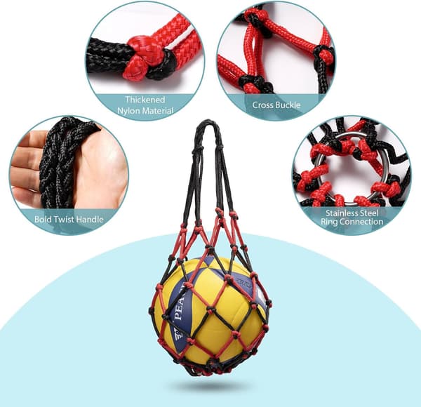 2 stk. Ballonpose Stor Net Mesh Taske til Foldbar Nylon Net Taske Opbevaring Holdbar Genanvendelig