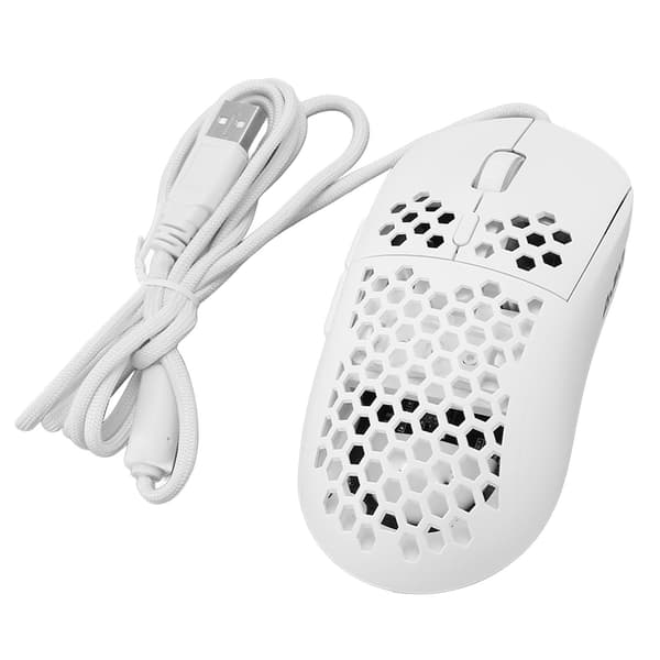Wired mouse ergonomic white adjustable DPI 6 keys hollow plug and play gaming mouse for gaming office study