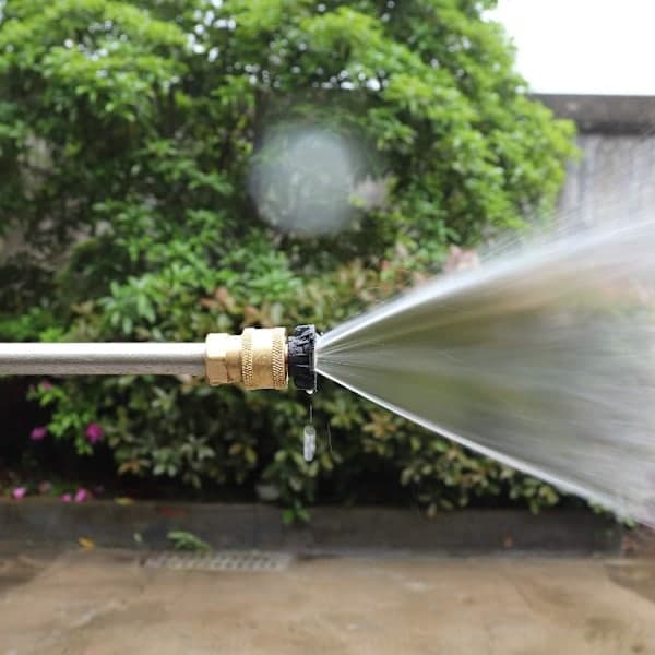 Højtryksrenser Dyse Sæt, Robust Kvalitetsmateriale Quick Connect Spraydyser, 5-pak Rustfrit Stål Messing Universelle Flere Grader (0, 15, 2...