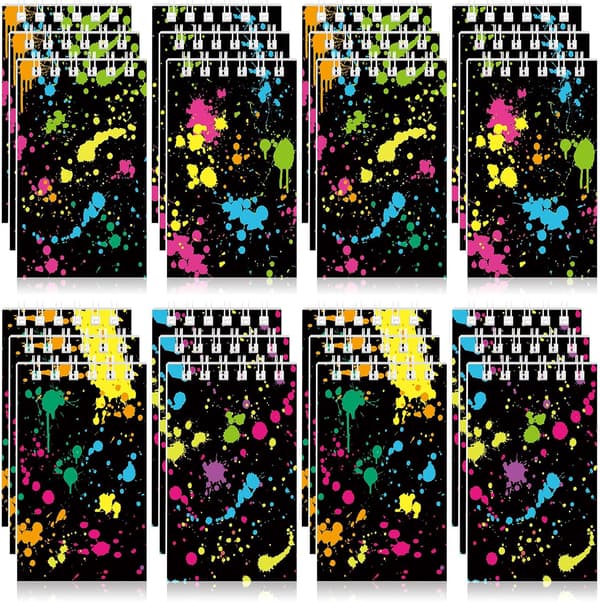 24 stykker Mini Neon Notesbøger Bulk Glow Party Spiral Notesblokke -