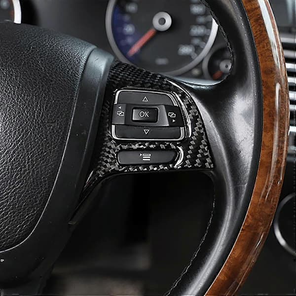 Soft Carbon Fiber Steering Wheel Button Frame Cover Trim For 2011-2018