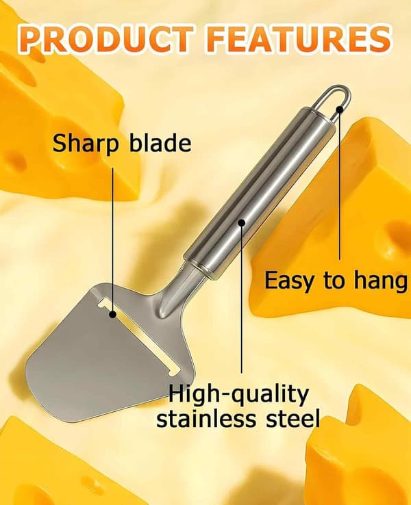 2 ostehøvler - rivjernsblad i rustfritt stål, non-stick-skreller - for ost og grønnsaker - 22*8 cm - sølv