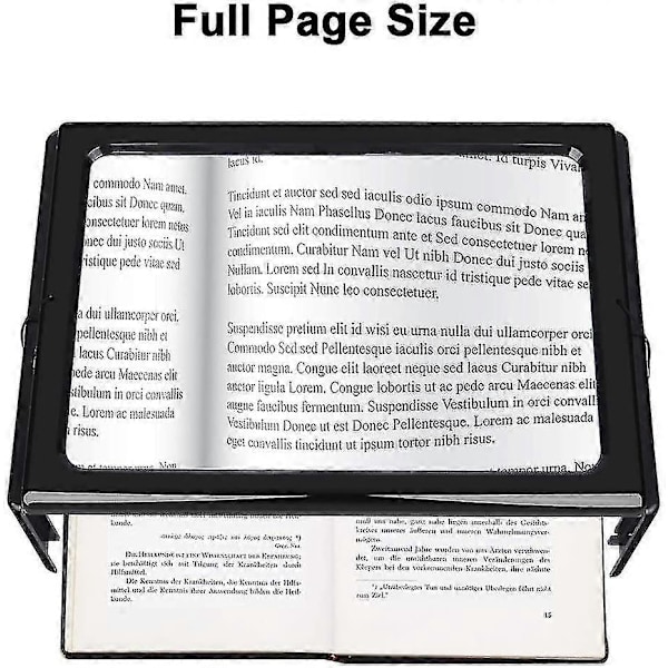 Magnifier with Light, 3x Magnification Reading Magnifier Reading Aid - A4 Rectangular