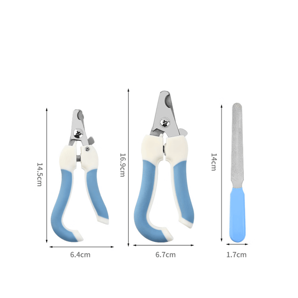 Blue Pet Nail Clippers with Safety Guard to Prevent Over-Cutting