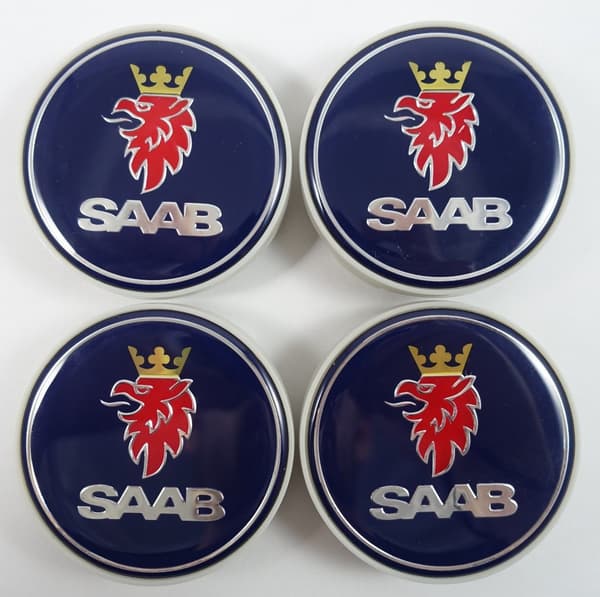 Saab02 - 63MM 4 kpl Navakapselit Saab Hopea-FA- Hopea yksi koko Silver one size