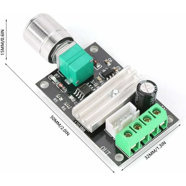 12 Volt Motorhastighedsregulator DC Motor Controller DC 6V 12V 24V 3A PWM Motorhastighedsregulator Reversibel Controller med Longziming Switch