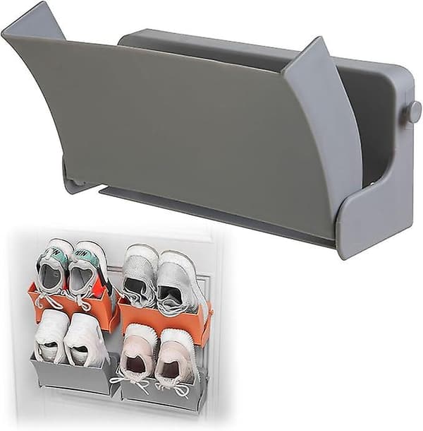 Foldable Shoe Racks for Wall - Foldable Wall Mount Shoe Storage, No Drilling, Hallway and Hall Hanger, Save Space, Grey, 1 Piece
