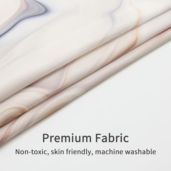 Brunt marmor duschdraperisett, taupe gradient tygduschdraperi för badrumsinredning