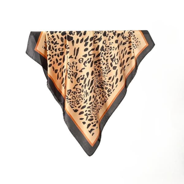 Sort-68cm Sort Leopardprint Tørklæde Universal Efterår Vinter Polyesterfiber Tørklæde Varm Solbeskyttelse Hovedtørklæde Halsbeskyttelse Sjal