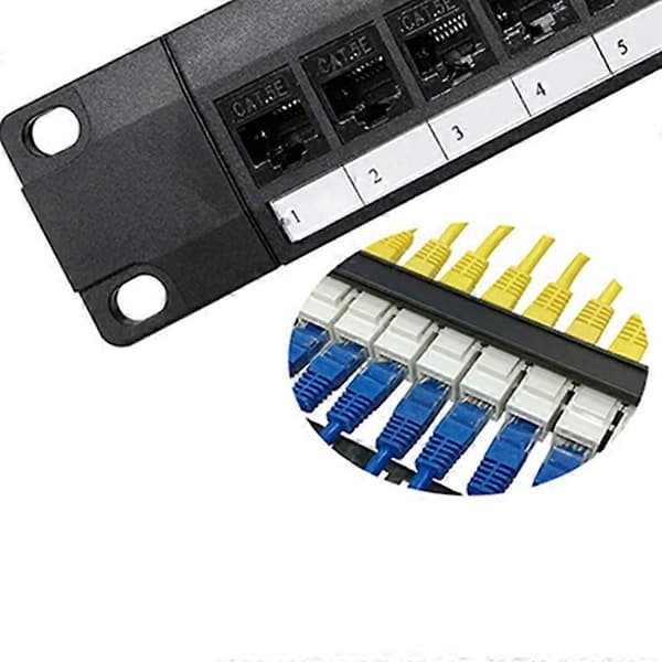 8-porters Rak CAT6 Patchpanel RJ45 Nettverkskabeladapter Jack Ethernet Distribusjonsramme