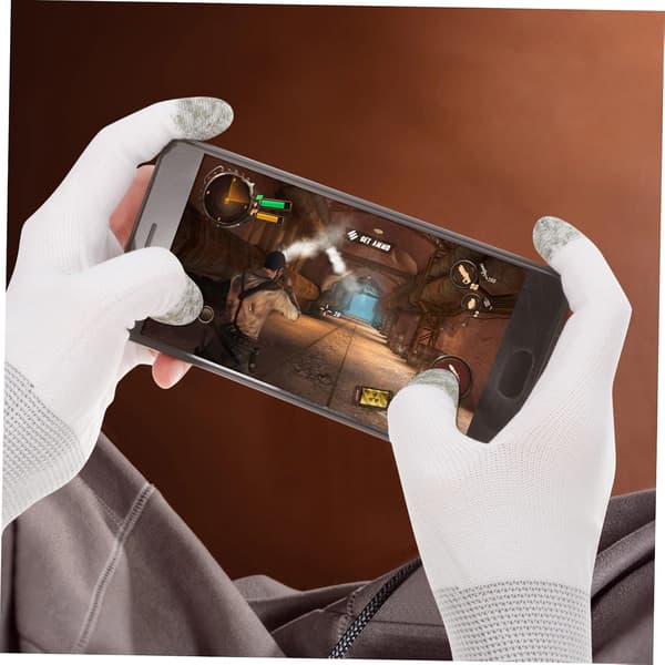 2 par fingerhandsker gaminghandsker af nylon og Graphen åndbare behagelige til touchscreen-brug til mobilspil -