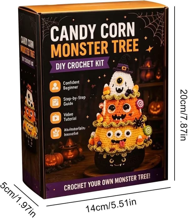 Halloween heklesett borddekorasjon – DIY-materialpakke Maiskolben – DIY-Materialpaket