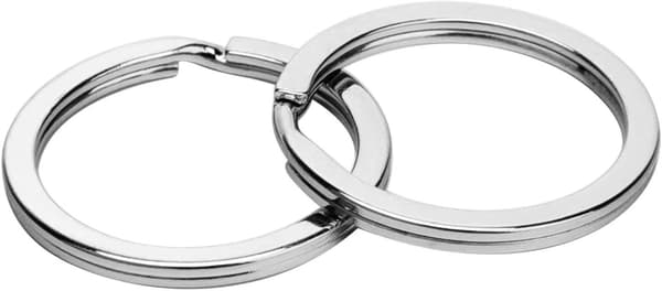 10 st 1,6x25 mm platta ringar för nyckelringar, runda delade ringar
