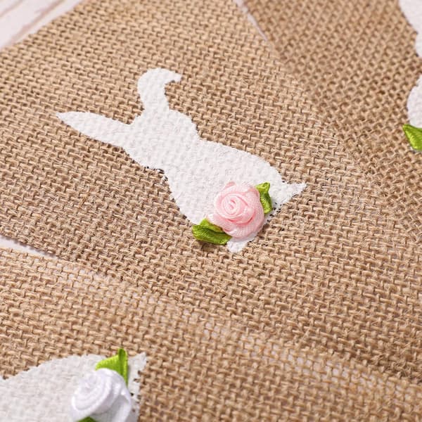 Easter Burlap Banner, Easter Bunny Garland, Decoration for Easter, Fireplace, Home Office, School, Outdoor Party