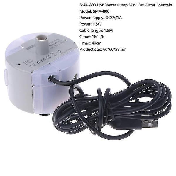 Sma-800 Vattenpump för Djurfontän Lågbrus Borstlös Motor Nedsänkbar