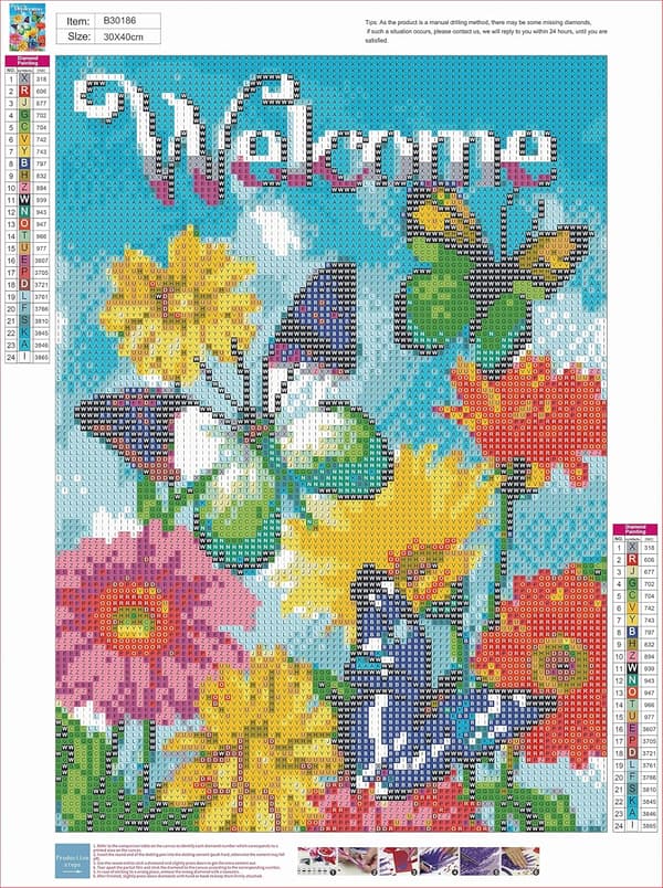 Diamantmalingssett for voksne 5D DIY Sommerfugl Diamantmaling