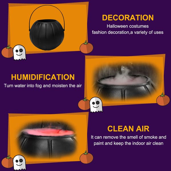 Halloween dekoration, Halloween häxkittel atomiseringslampa 7-färgs flammförändring