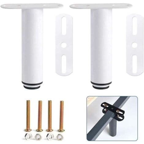 Set med 2 justerbara sängben 18-33 cm vita ben för ribbottnar möbelben för garderobssoffa