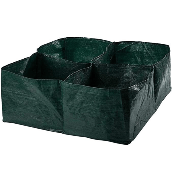Planteringssäck 60 cm x 60 cm med 4 Fyrkantiga Uppdelade Nätfack