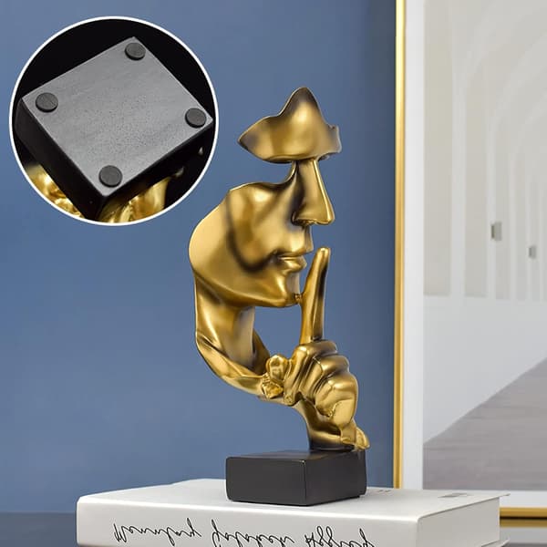 Abstrakte skulpturer, stillhet er gyllen skulptur stille mann