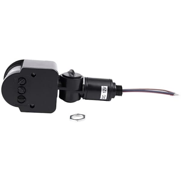 12V DC Outdoor PIR Automatic Infrared Motion Sensor Switch for LED Light, Black