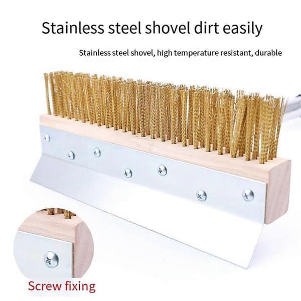 Pizza Oven Brush Grill Brush Removable Long Handle Kitchen Restaurant Grill Cleaning Tool
