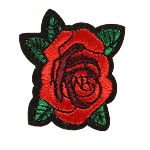 Rose Patch 1.6x1.5 inch Bright Color Easy to Use Durable Multifunctional Jacket Patch for Clothes Bag Shoes