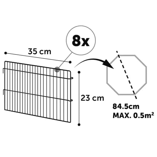 Värikäs leikkikehä jyrsijöille, korkeus 23 cm