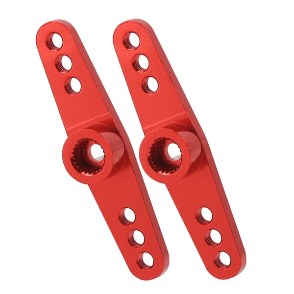 2 stk. 25T aluminiumslegering CNC RC styreservoarm universal pasform til 1/10 RC bil rød
