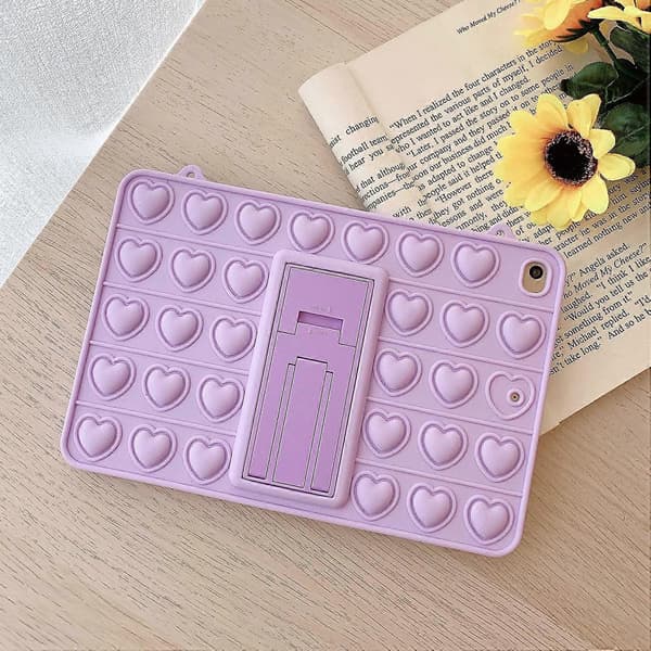 Pop-bubbla fodral för iPad Air 2/ iPad Pro 9.7\", Mjukt Silikon Push Fidget Tablettskydd med Axelrem
