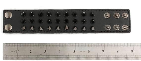 Rock Punk Gotisk Armbånd Spikes Nitter Sort Biker Mand Kvinde Justerbar