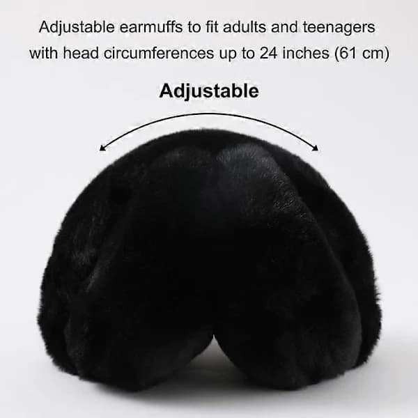 Foldable Earmuffs, Adjustable Faux Fur Earmuffs for Winter