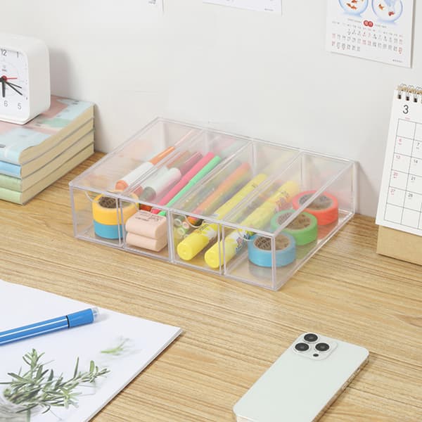 Akryl Materiale Brilleopbevaringsboks Superponerbar Transparent Etui til Soveværelse Four Layer