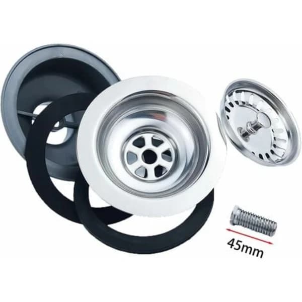 TS-Bonde Vaskventil uden overløb, Rustfri kurv ø 110 mm 1½\", Rustfrit stål + ABS, Ventil + kurv