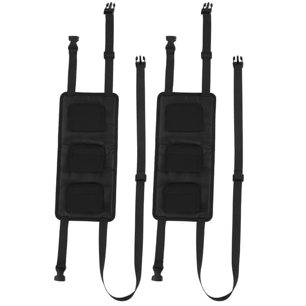 2 Pcs Fishing Rod Rack Set Car Fishing Storage Hook and Loop Strap Adjustable Fastening Strap Black
