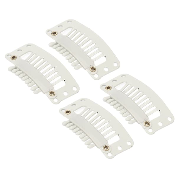 100 stk 9-tands hårforlængerclips Multifunktionelle 32 mm DIY parykclips til hårforlængelser Hvid