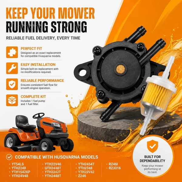 Drivstoffpumpe for sitteklipper kompatibel med Husqvarna gressklipper