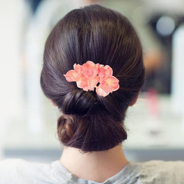 Hanfu hårspænder med silkeblomster og perler, 1 par, lyserød legering, antik stil, til outfits bryllupper -
